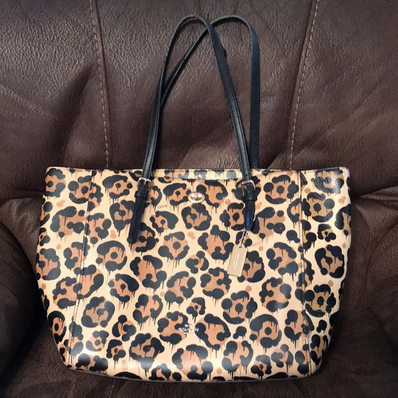 Coach Handbags - Leopard Print Authentic Coach Purse